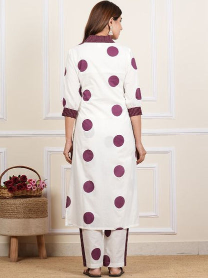 Dhiyona KL Women Printed Regular Pure Cotton Kurta with Trousers & With Dupatta
