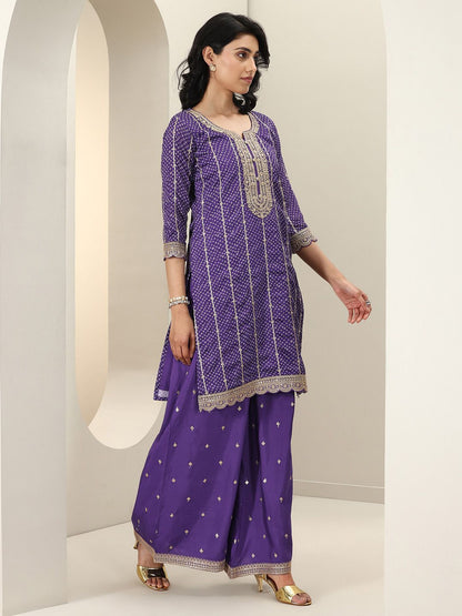 Dhiyona LL Women Bandhani Printed Regular Kurta with Palazzos & With Dupatta