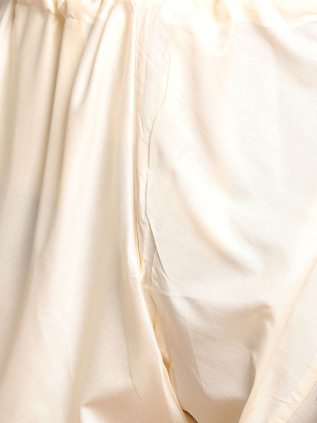Men's Cream Viscose Straight Jacket  Kurta and Pyjama Set