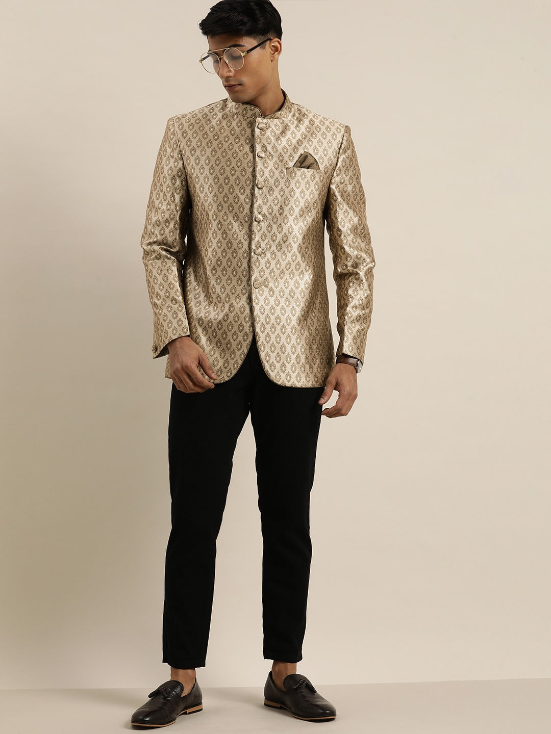 Men's Coffee Silk Blend Straight Jodhpuri