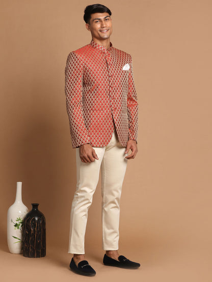 Men's Maroon Silk Blend Straight Jodhpuri