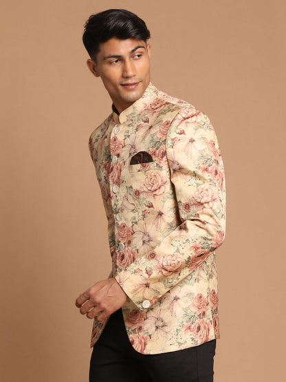 Men's Brown Silk Blend Straight Jodhpuri