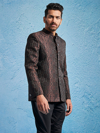 Men's Rust Cotton Straight Jodhpuri