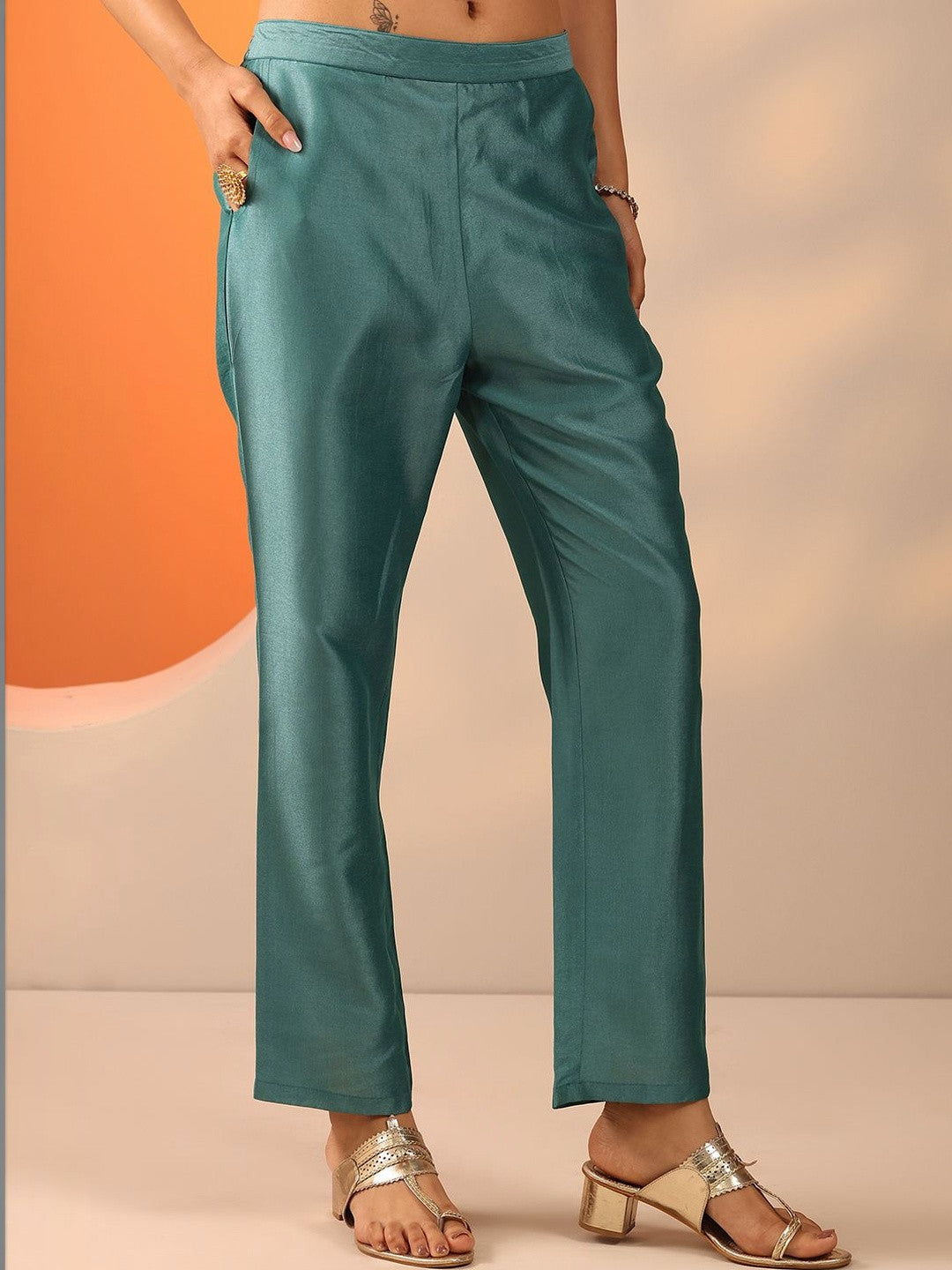Women Ethnic Motifs Regular Thread Work Kurta with Trousers & With Dupatta