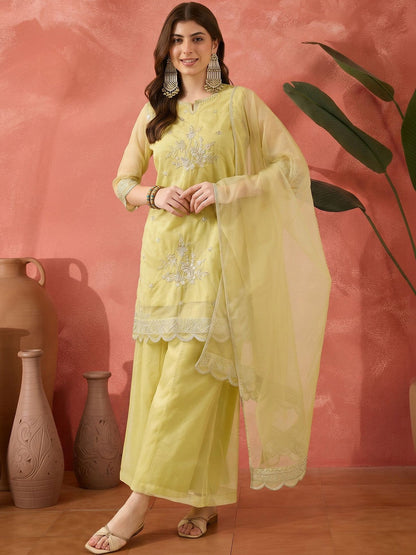 Embroidered Round Neck Kurta Sets