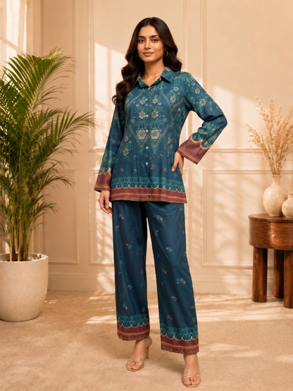 Vriti Peacock Printed Co-ord Set