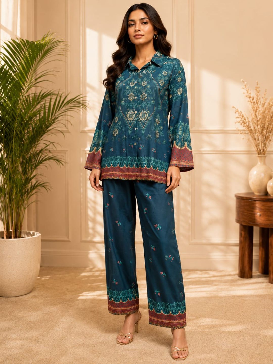 Vriti Peacock Printed Co-ord Set