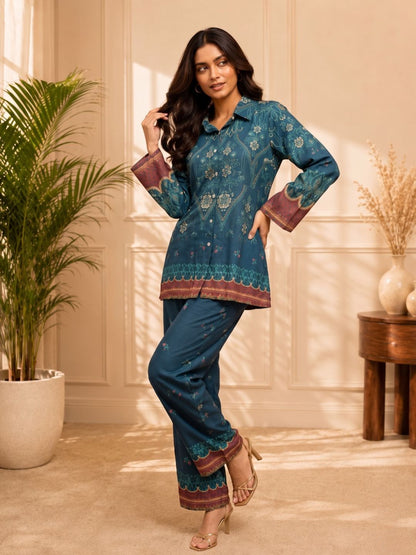 Vriti Peacock Printed Co-ord Set