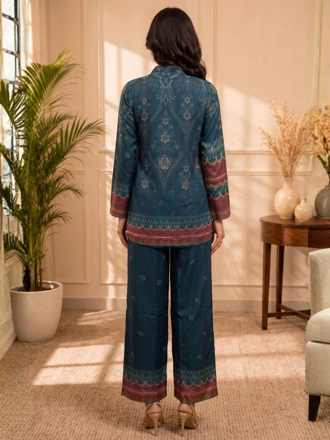 Vriti Peacock Printed Co-ord Set