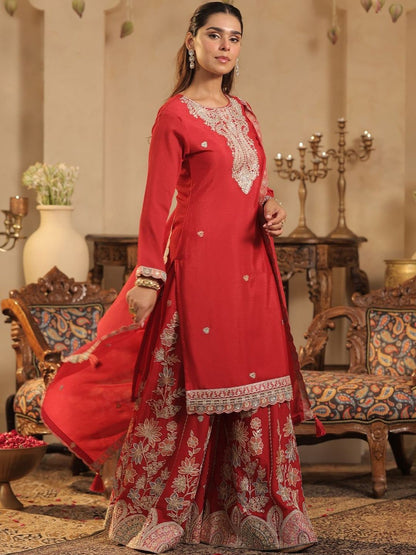 Dhiyona IE Women Floral Printed Kurta with Palazzo & Dupatta