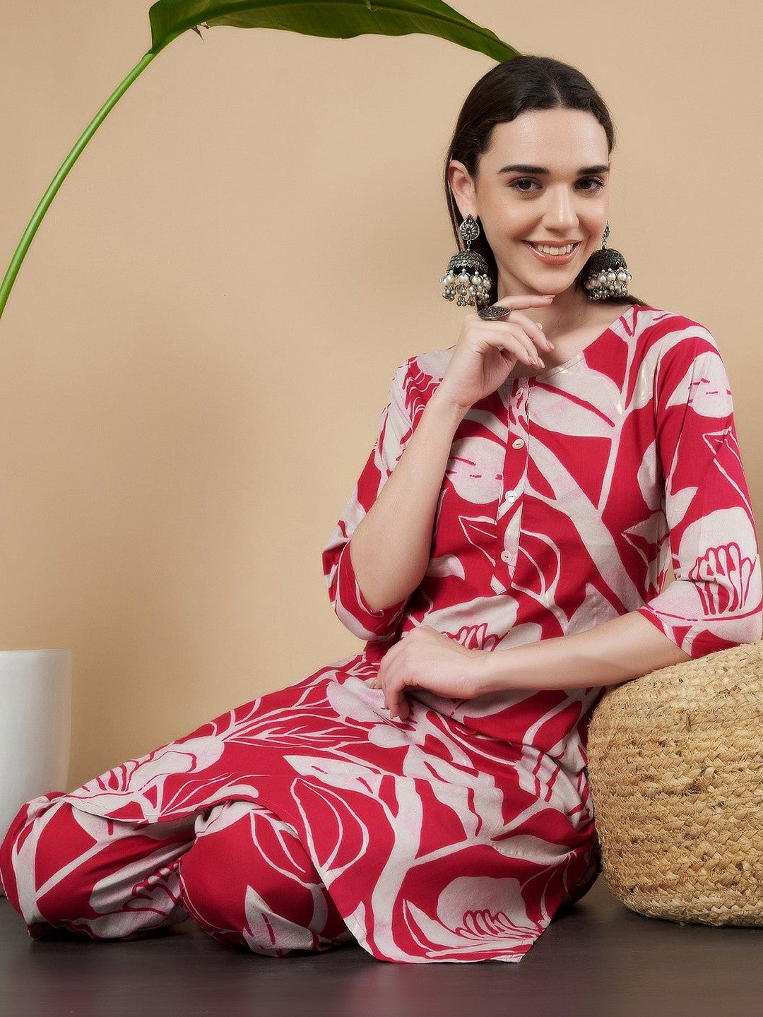 Women Floral Printed Regular Pure Cotton Kurta with Palazzos