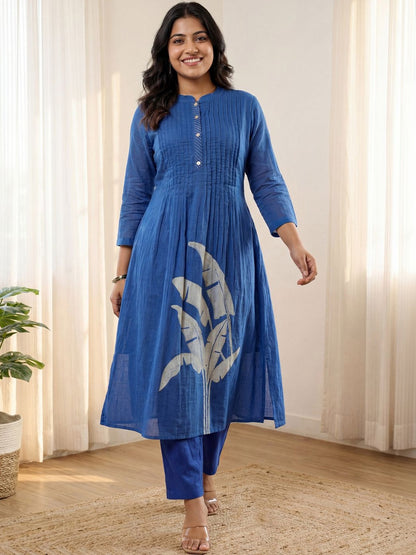 Women Ethnic Motifs Printed Regular Pure Cotton Kurta with Trousers