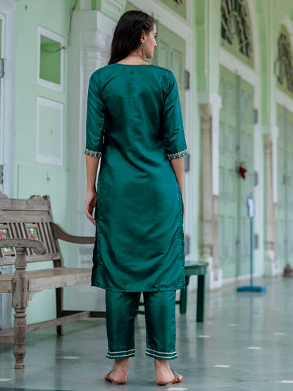 Dhiyona VV Muskan Silk Blend Embroidered Kurta Set with Dupatta