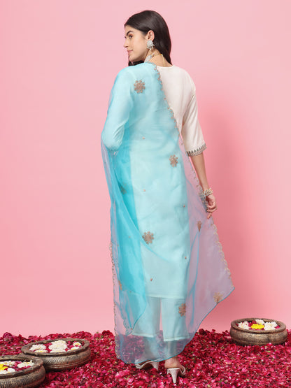 Dhiyona VV Nazm Women Kurta and Trousers Pant Set Silk Blend