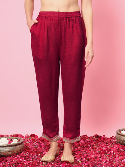 Dhiyona VV Yamuna Women Kurta and Trousers Pant Set Silk Blend