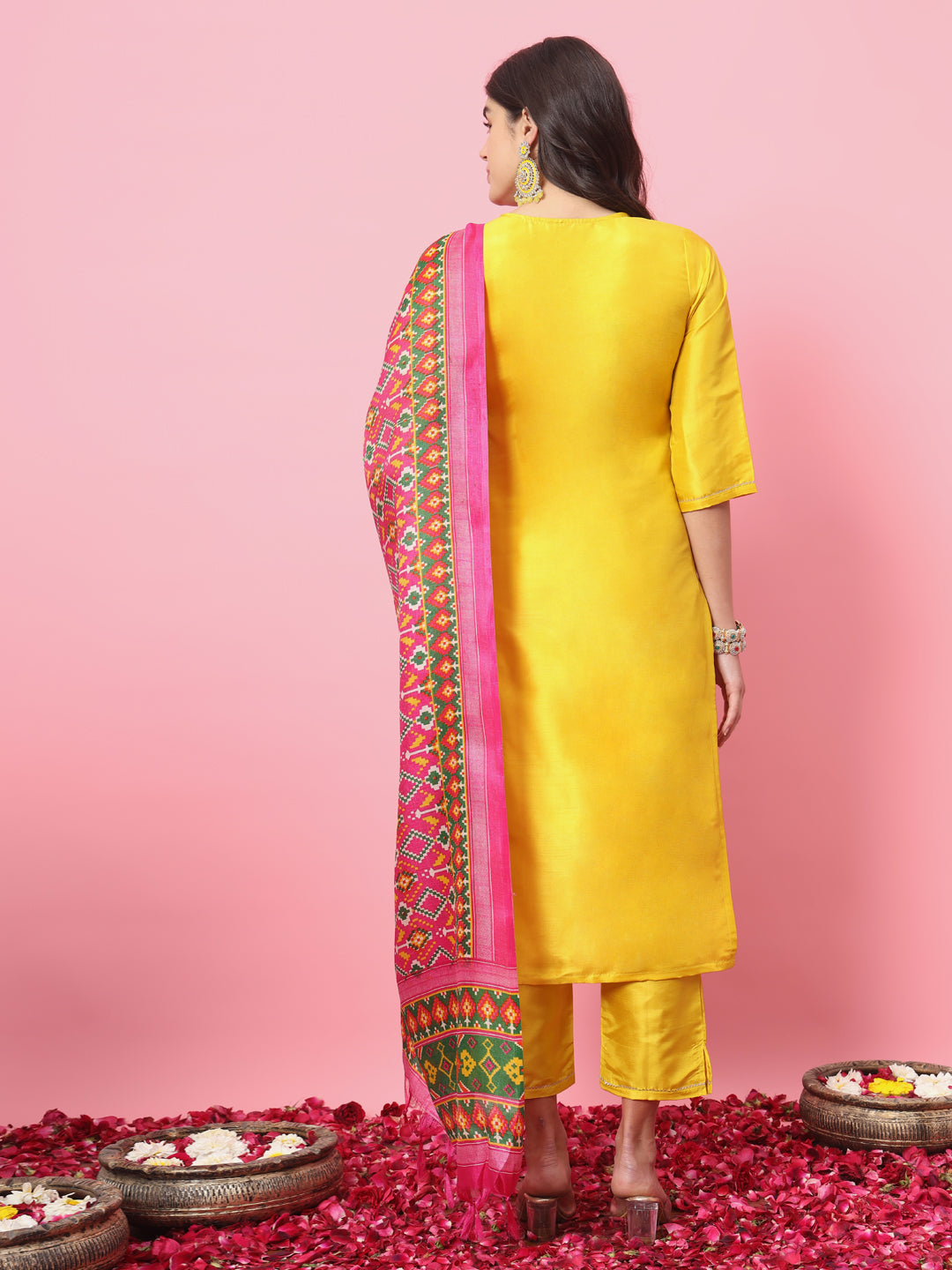 Dhiyona VV Zansi Women Kurta and Trousers Pant Set Silk Blend