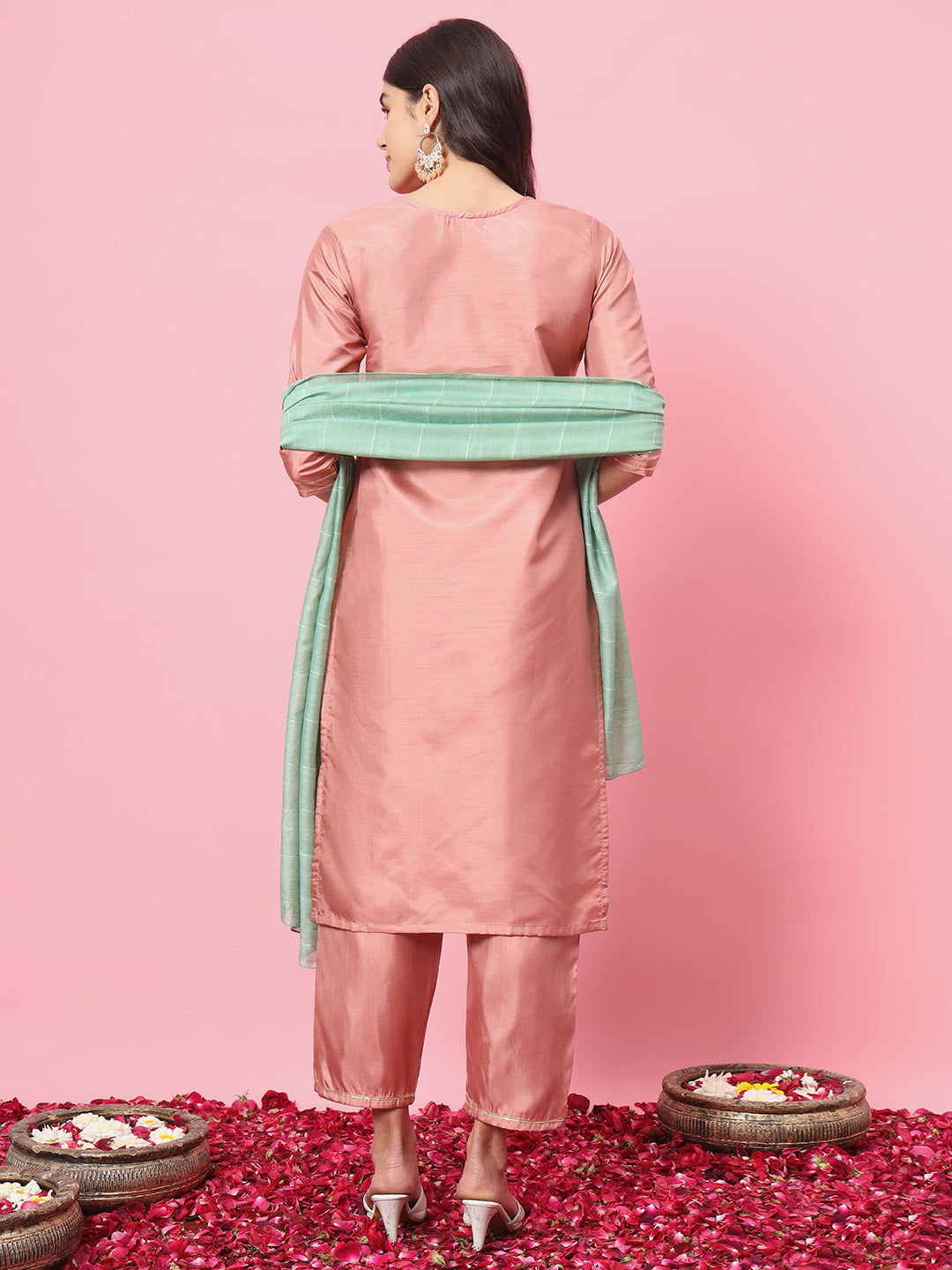 Dhiyona VV VredeVogel Women Kurta and Trousers Pant Set Silk Blend