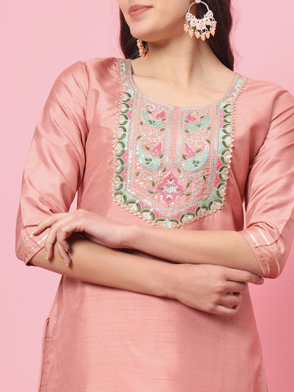 Dhiyona VV VredeVogel Women Kurta and Trousers Pant Set Silk Blend