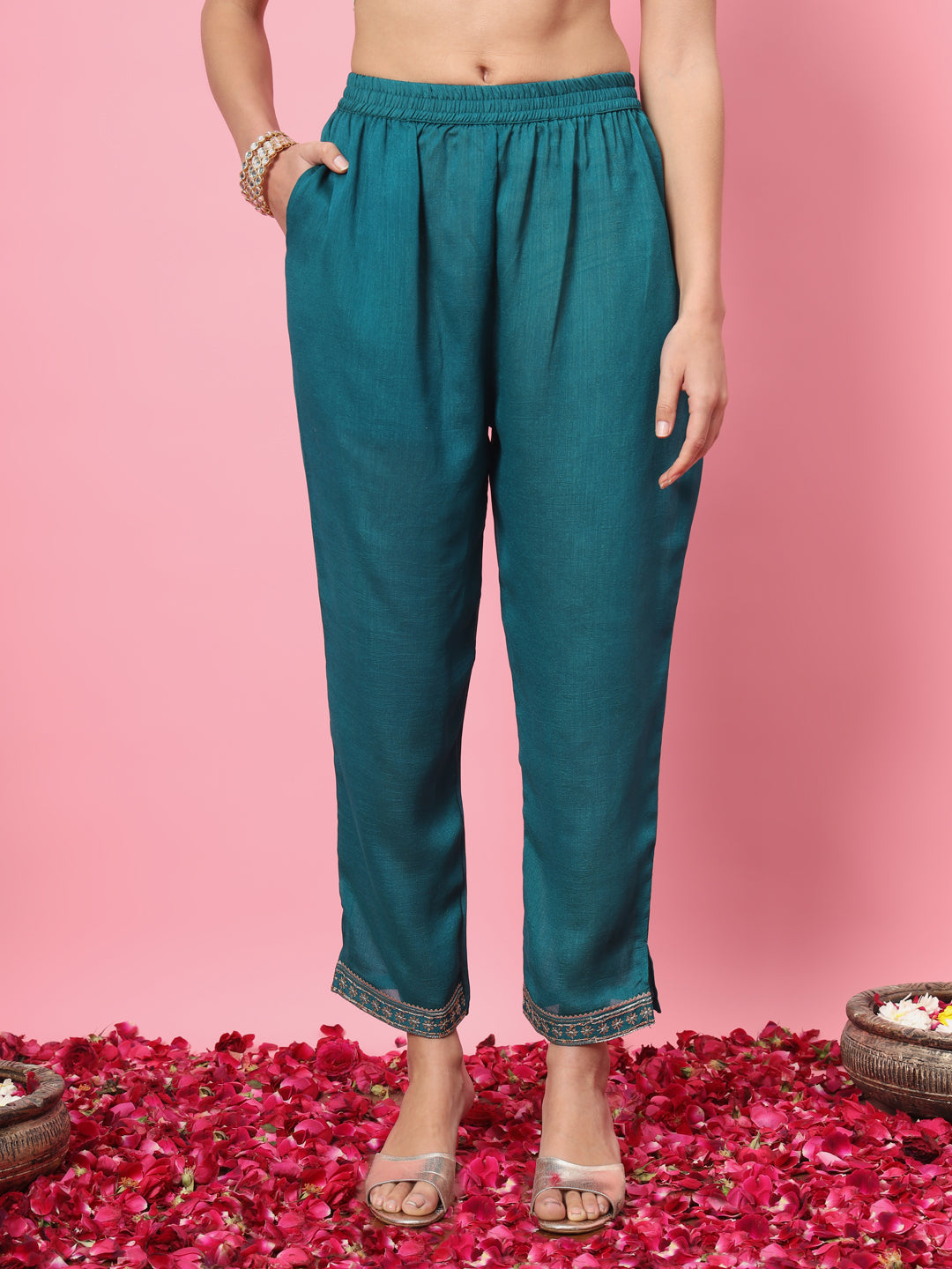 Dhiyona VV VredeVogel Women Kurta and Trousers Pant Set Silk Blend