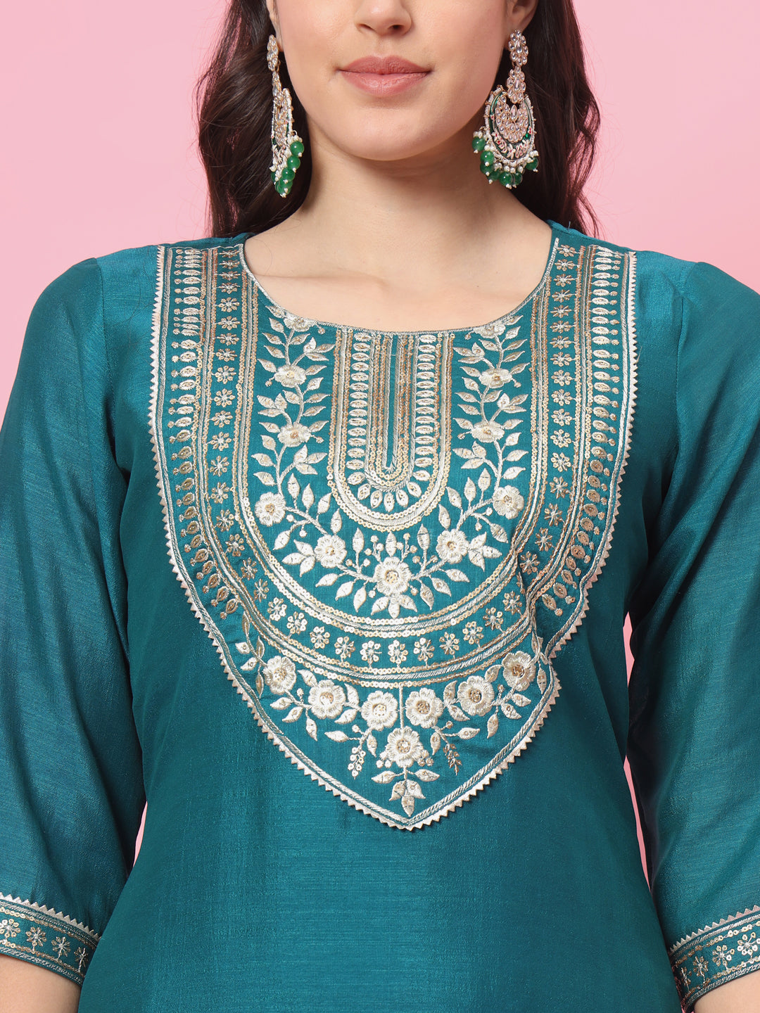 Dhiyona VV VredeVogel Women Kurta and Trousers Pant Set Silk Blend