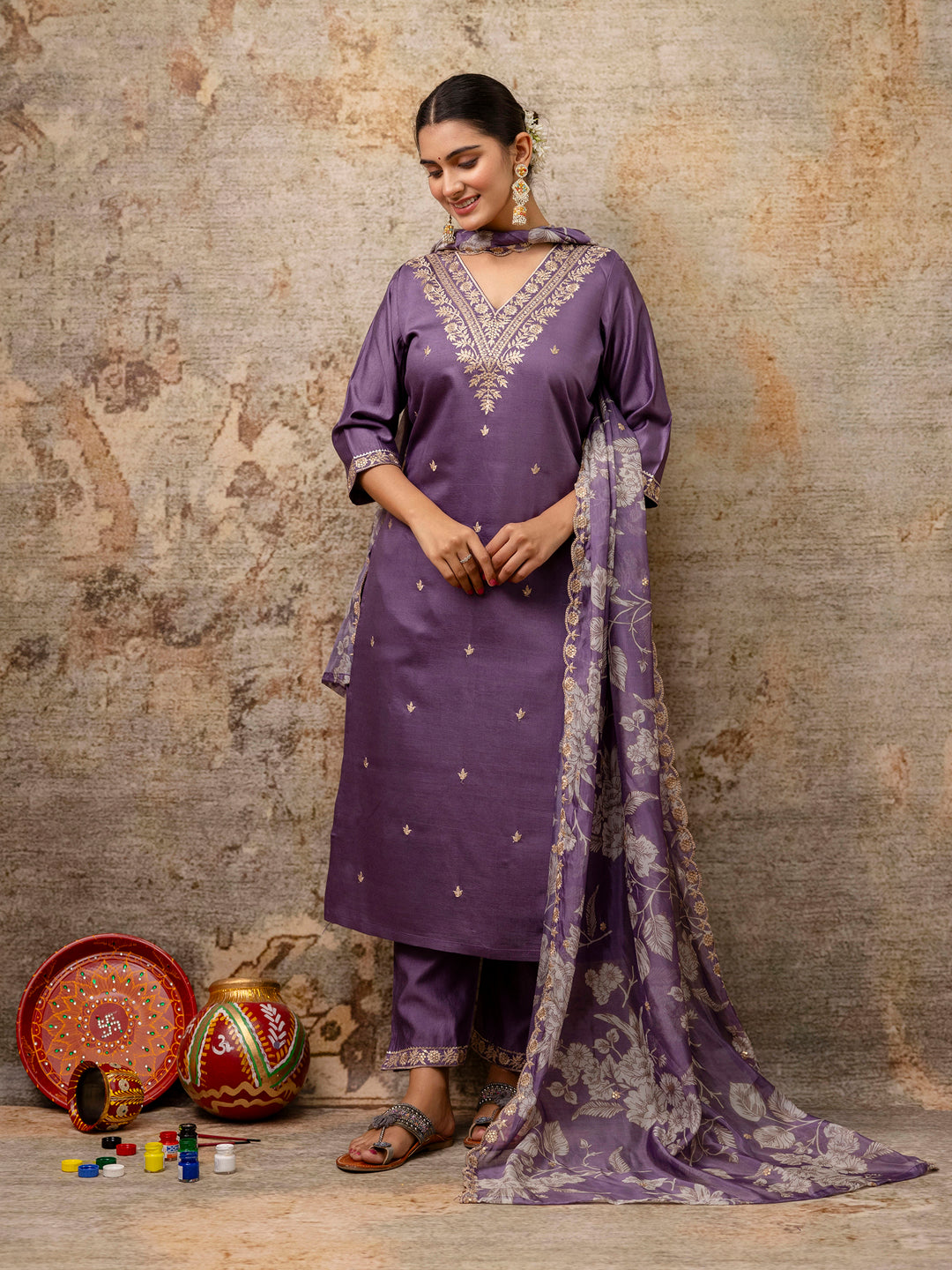Dhiyona VV Women's Kurta and Pant Sets Viscose Rayon Fabric