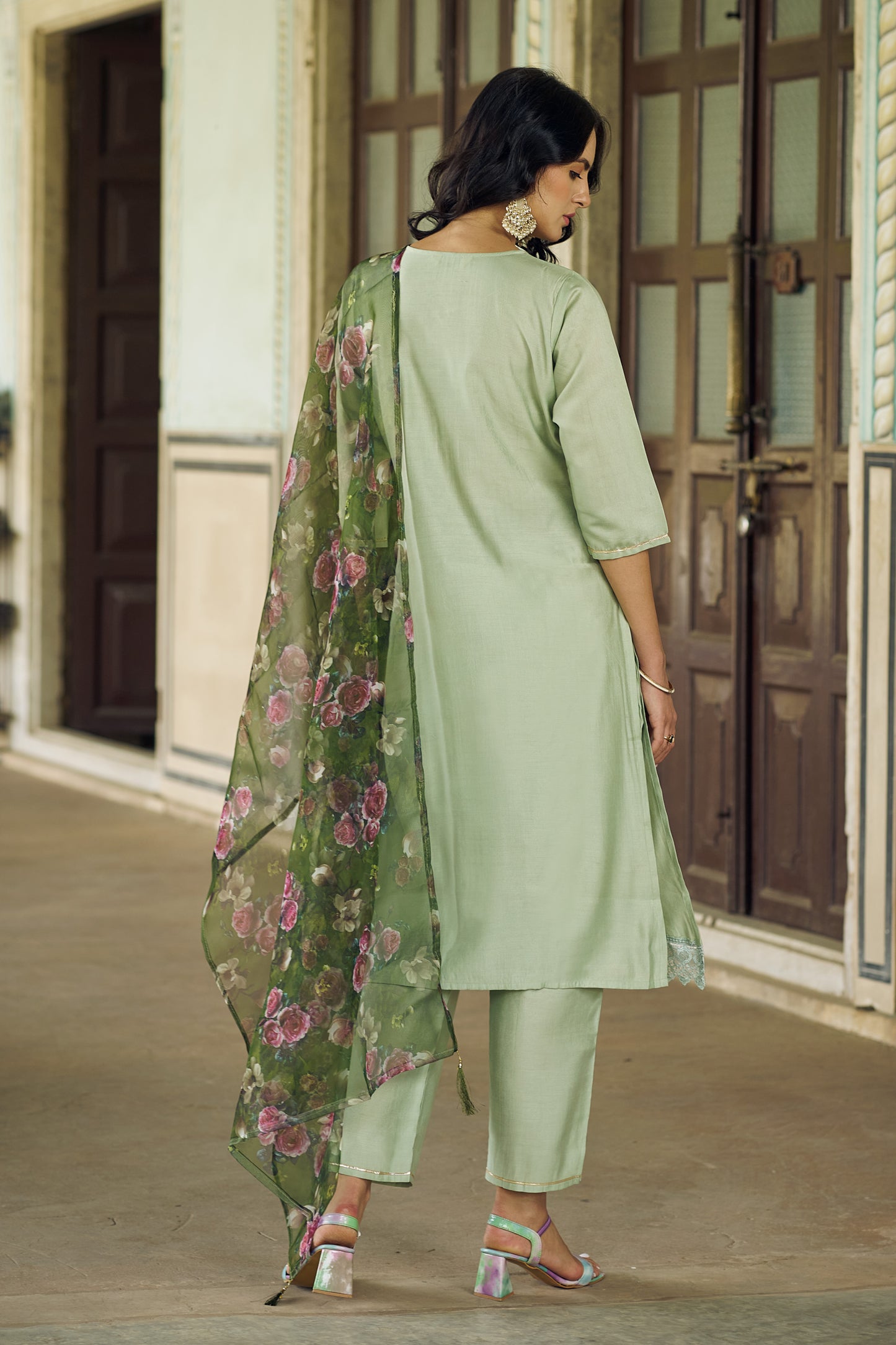 Dhiyona VV Kanchana Women Kurta and Pant Sets Viscose Rayon Fabric