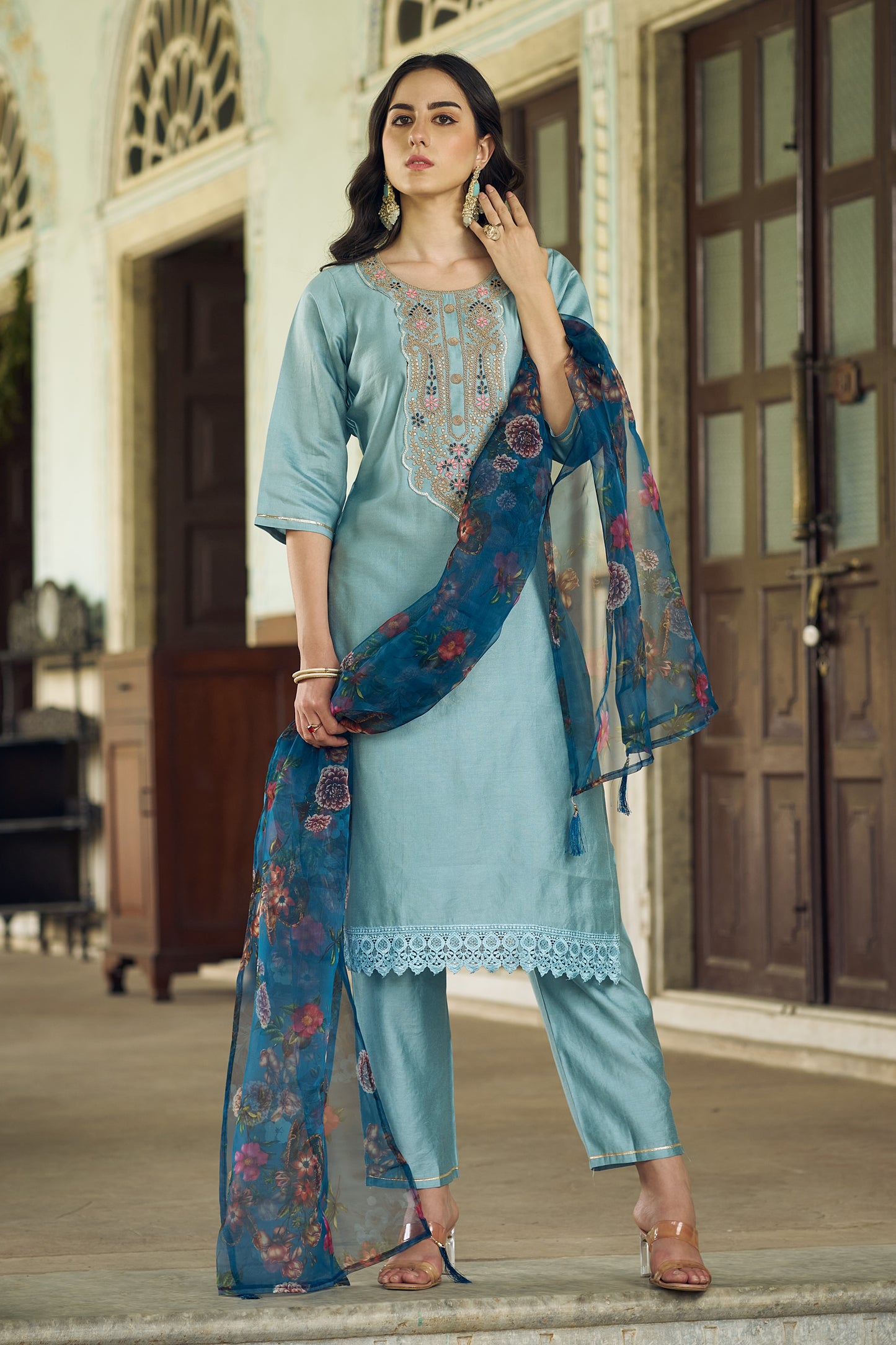 Dhiyona VV Vedika Women Kurta and Pant Sets Viscose Rayon Fabric
