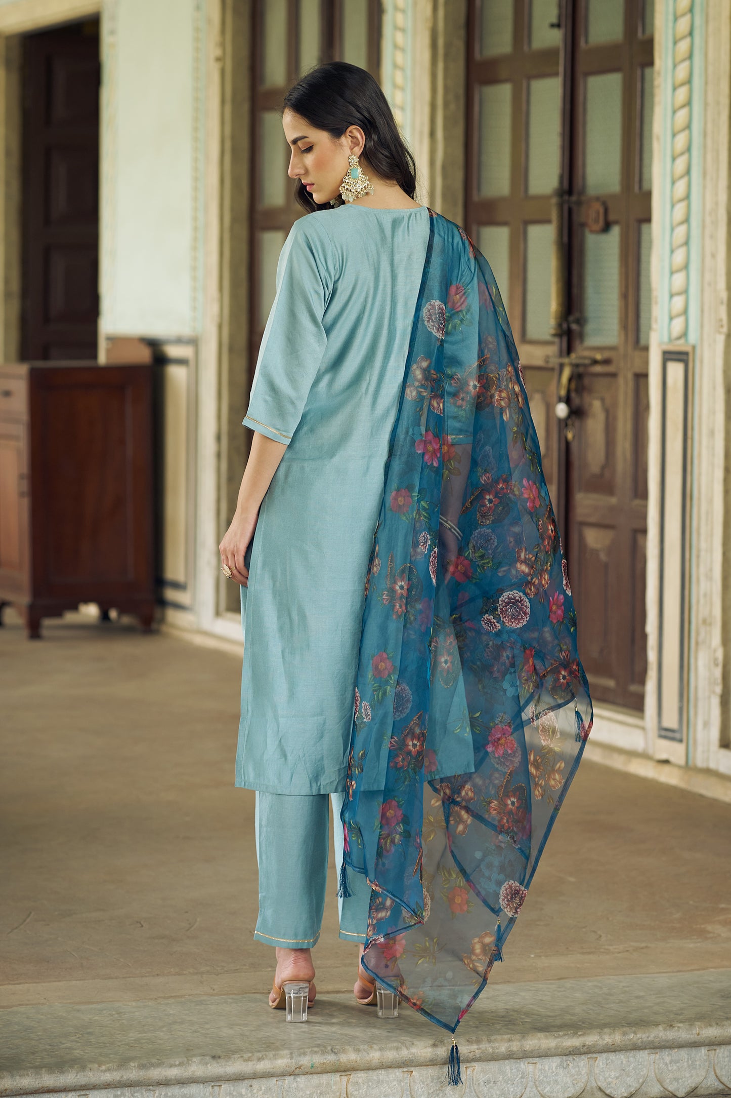 Dhiyona VV Vedika Women Kurta and Pant Sets Viscose Rayon Fabric