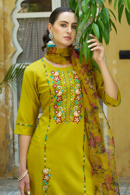 Dhiyona VV Reshmi Women Kurta and Pant Sets Viscose Rayon Fabric
