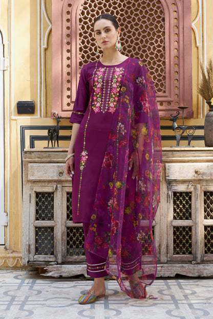 Dhiyona VV Kavya Women Kurta and Pant Sets Viscose Rayon Fabric