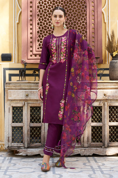 Dhiyona VV Kavya Women Kurta and Pant Sets Viscose Rayon Fabric
