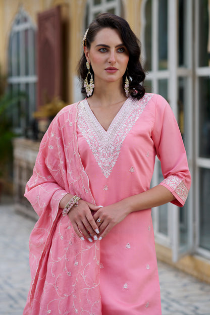 Dhiyona VV Trishna Women Kurta and Pant Sets Silk Blend Fabric