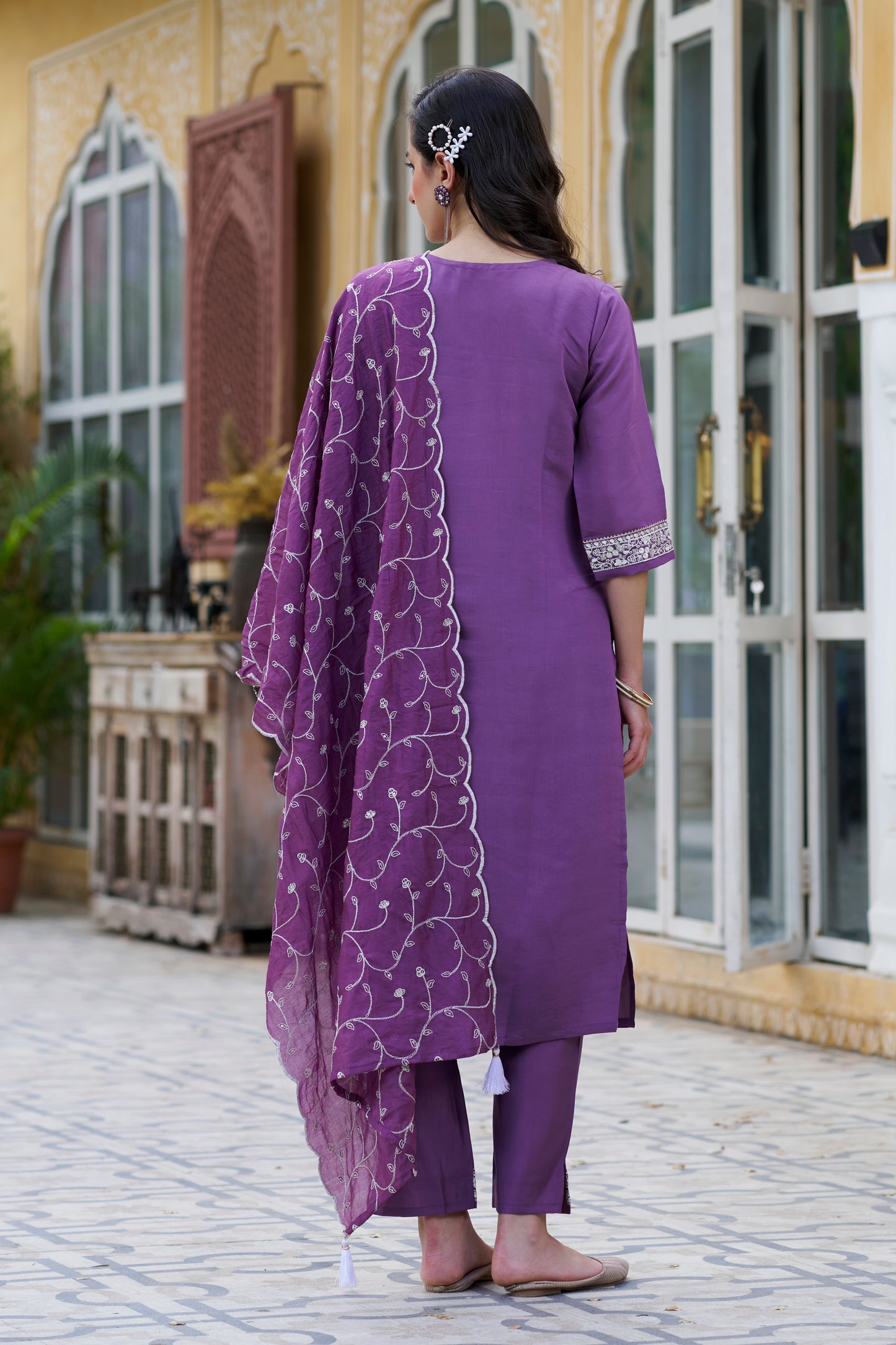 Dhiyona VV Shehnai Women Kurta and Pant Sets Silk Blend Fabric