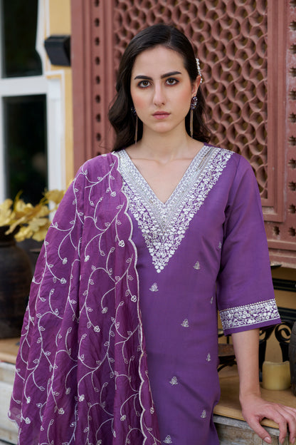 Dhiyona VV Shehnai Women Kurta and Pant Sets Silk Blend Fabric