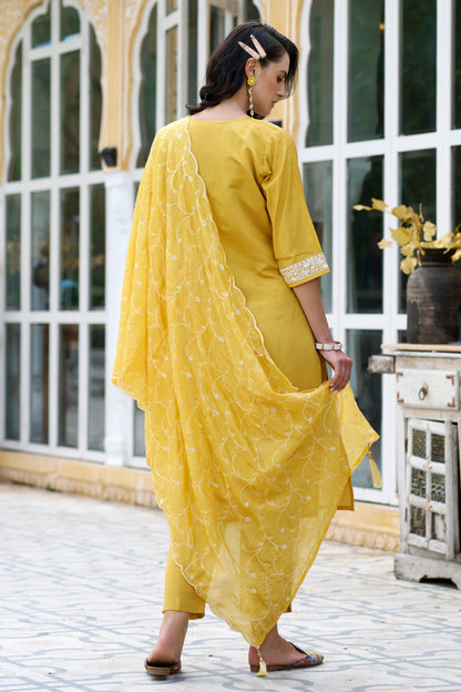Dhiyona VV Kalpana Women Kurta and Pant Sets Silk Blend Fabric