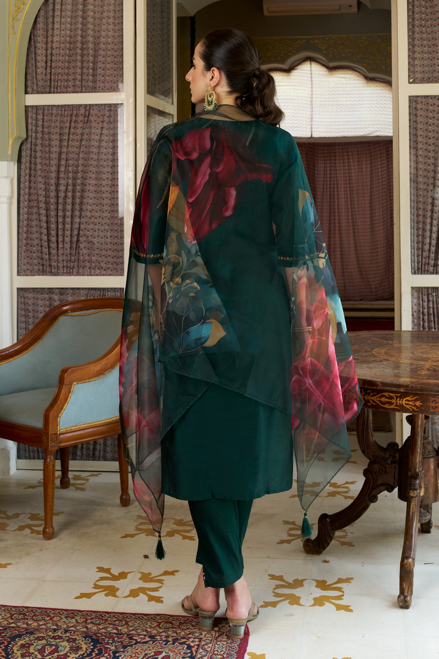 Dhiyona VV Aarti Women Kurta and Pant Sets Cotton Silk Fabric