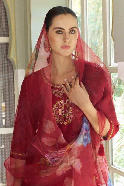 Dhiyona VV Niswan Women Kurta and Pant Sets Cotton Silk Fabric