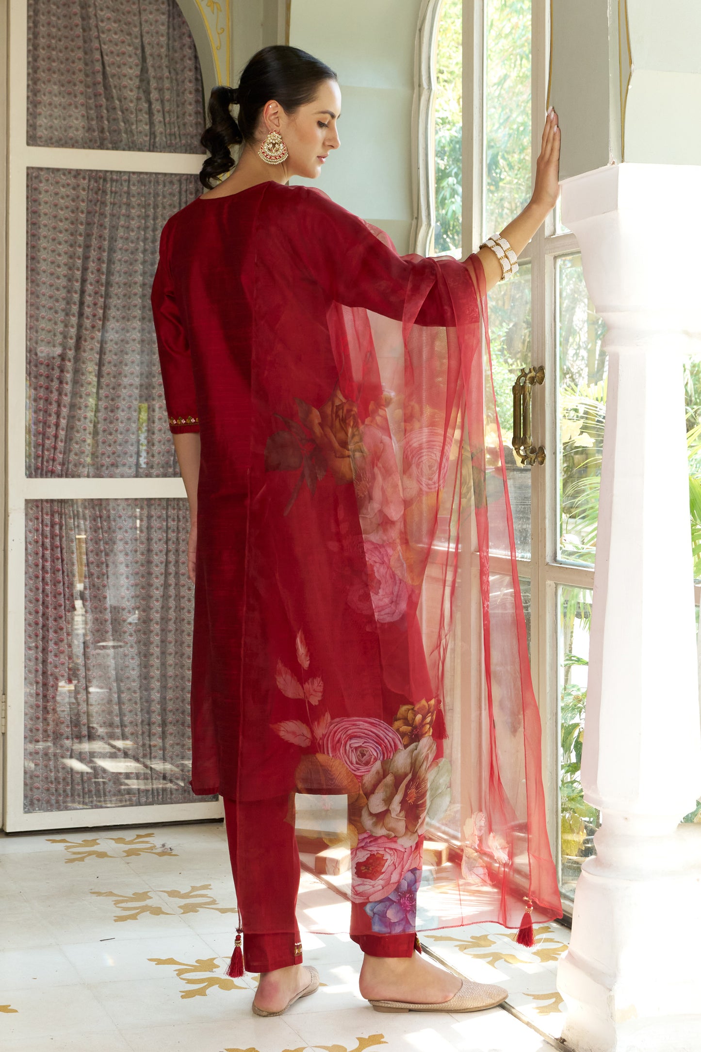 Dhiyona VV Niswan Women Kurta and Pant Sets Cotton Silk Fabric