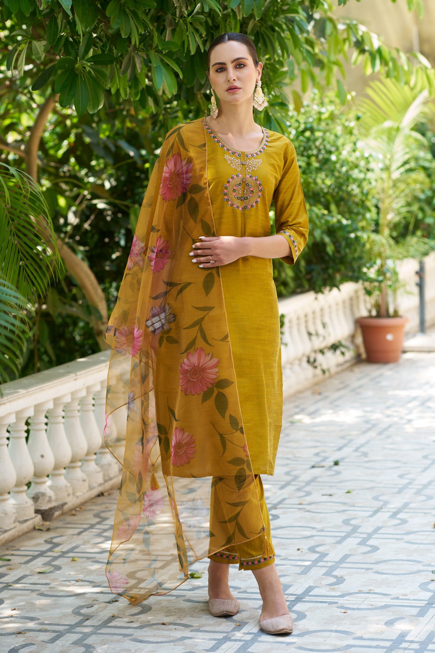 Dhiyona VV Astitva Women Kurta and Pant Sets Cotton Silk Fabric