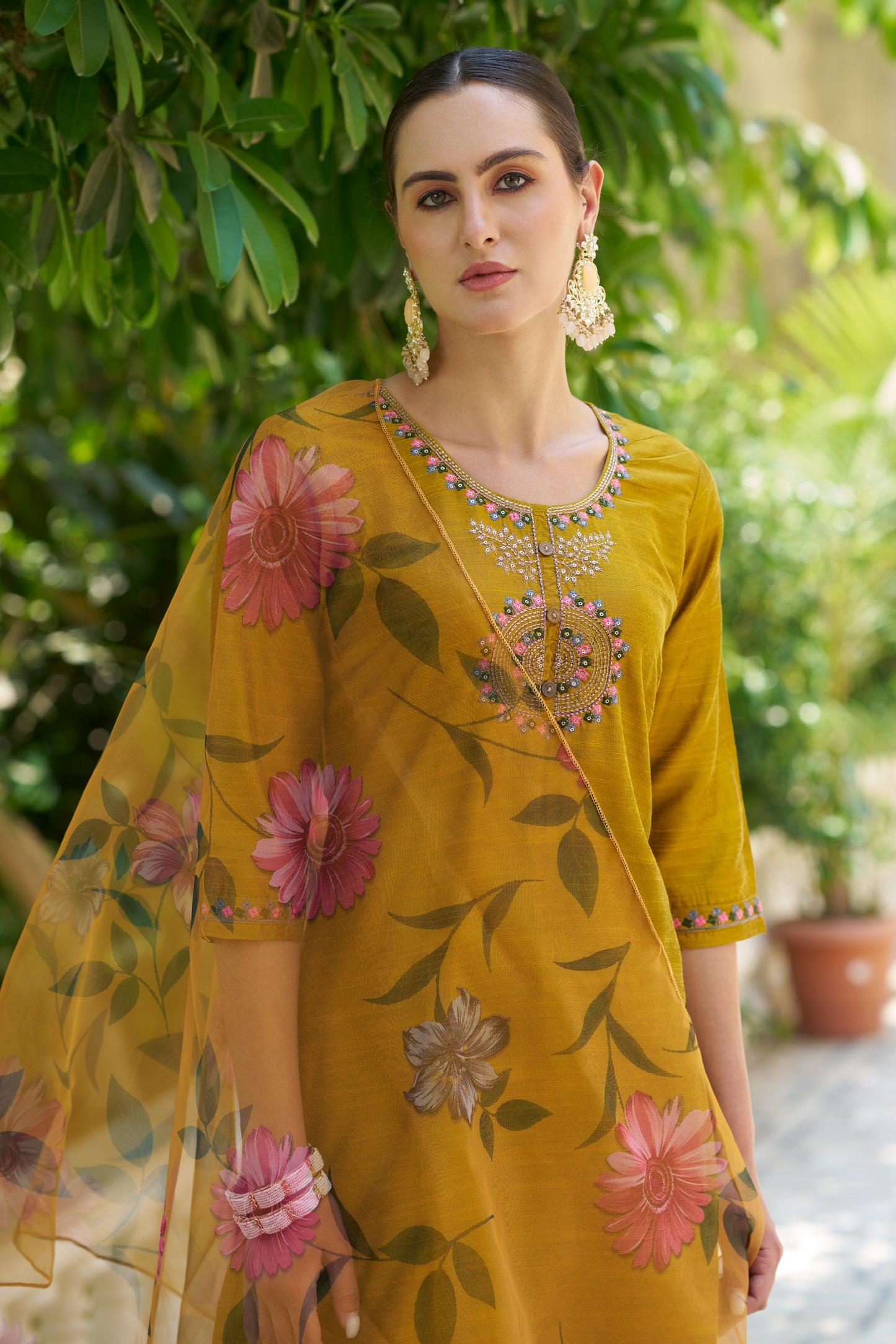 Dhiyona VV Astitva Women Kurta and Pant Sets Cotton Silk Fabric