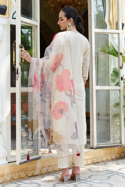 Dhiyona VV Pratha Women Kurta and Pant Sets Cotton Silk Fabric