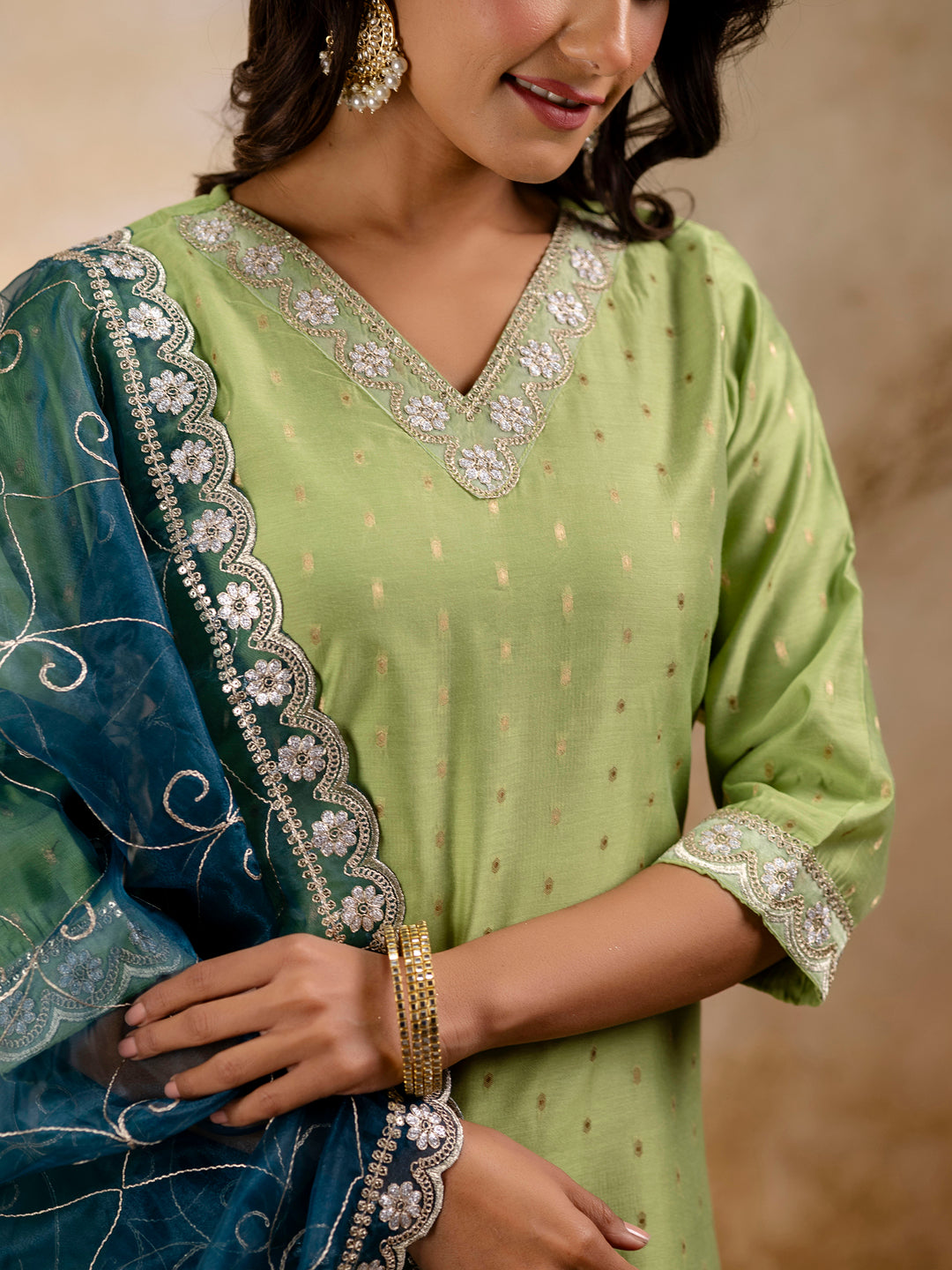 Dhiyona VV Chitralekha Chanderi Silk Blend Kurta Set