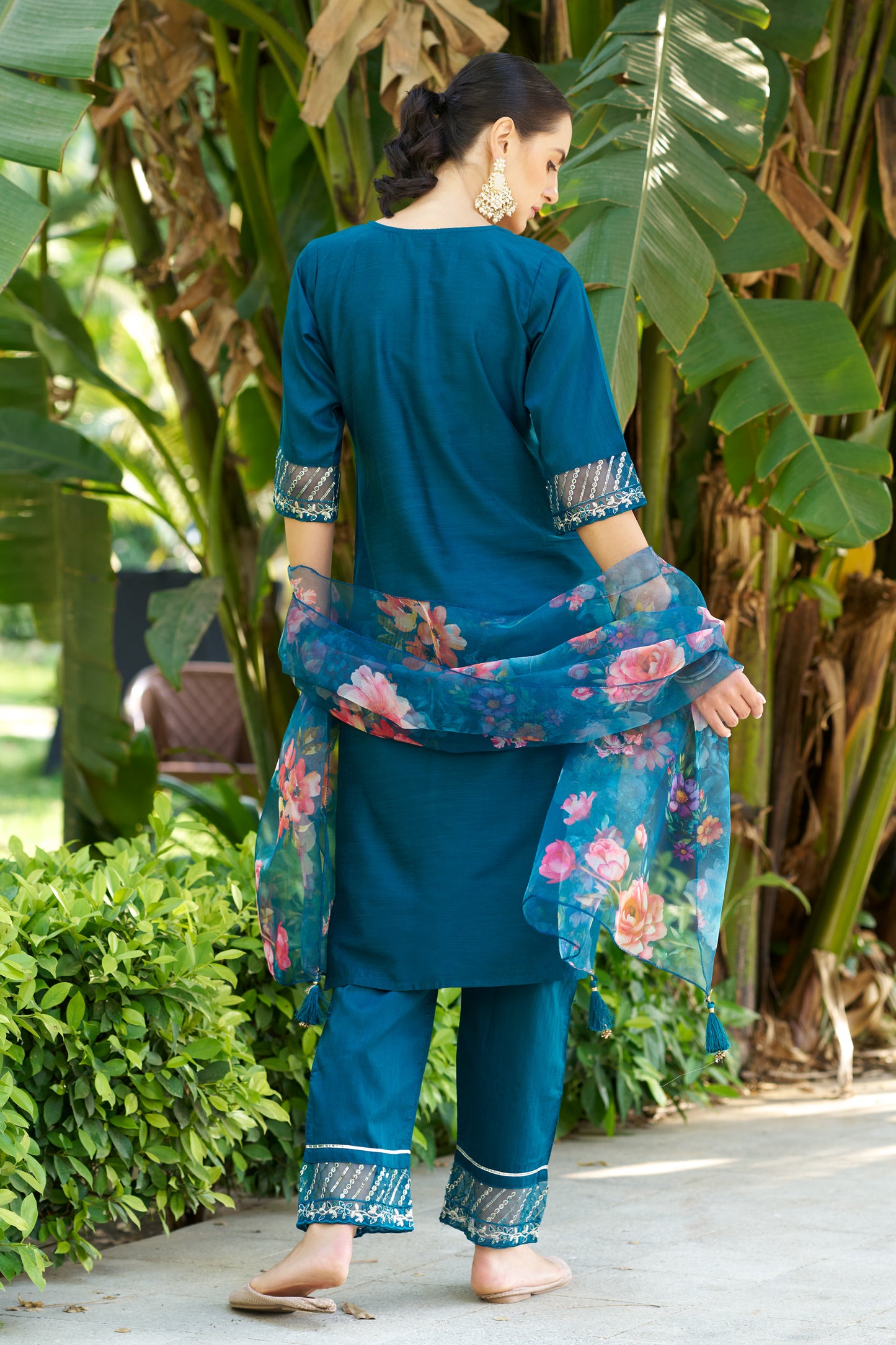 Dhiyona VV Yashika Women Kurta and Pant Sets Cotton Silk Fabric
