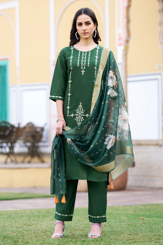 Dhiyona VV Sitara Women Kurta and Pant Sets Viscos Roman Silk Fabric