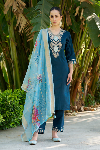 Dhiyona VV Zivaah Women Kurta and Pant Viscose Rayon Fabric