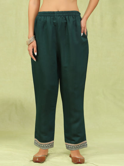 Dhiyona VV Aayushi Womens Viscose Roman Silk Embroidery Straight Kurta Pant with Dupatta Set