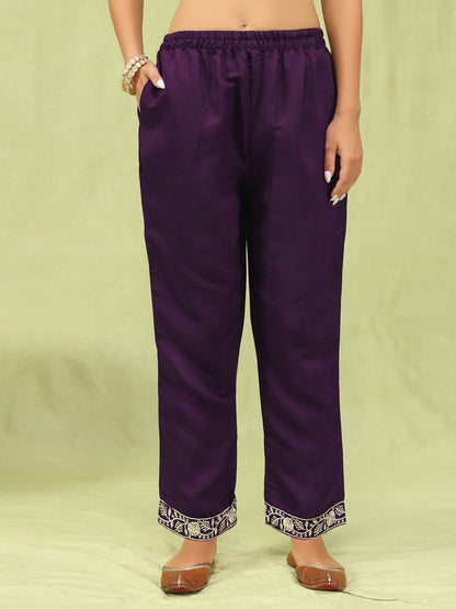 Dhiyona VV Abhaya Womens Viscose Roman Silk Embroidery Straight Kurta Pant with Dupatta Set