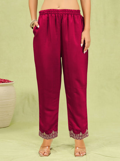 Dhiyona VV Sanjana Womens Viscose Roman Silk Embroidery Straight Kurta Pant with Dupatta Set