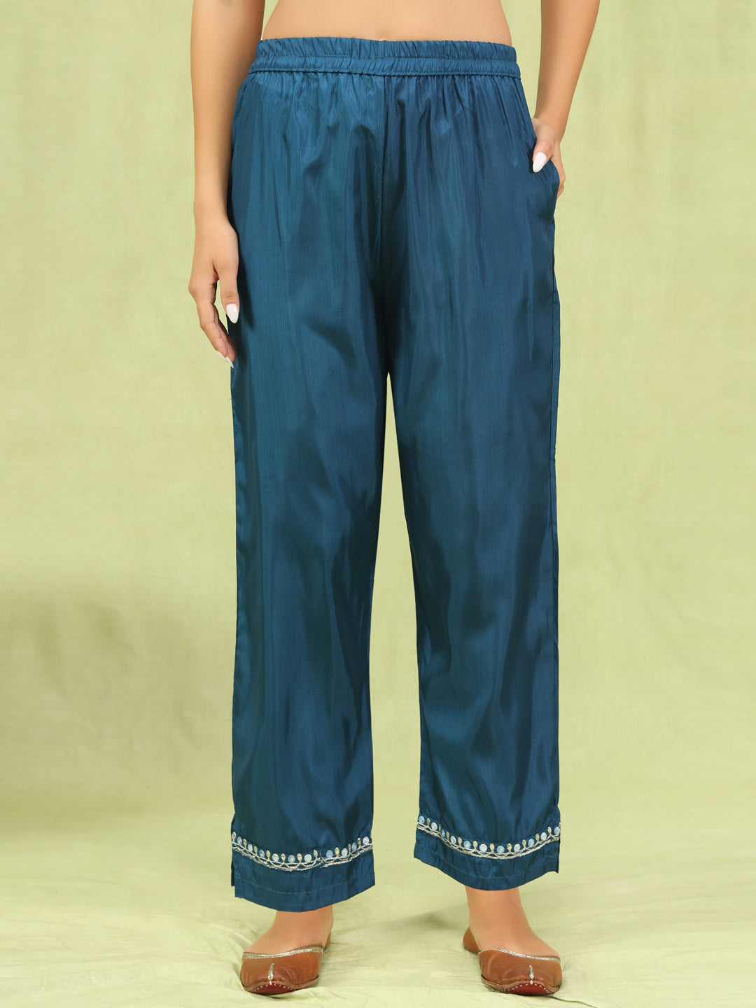 Dhiyona VV Bhairavi Women Kurta and Trousers Pant Set Silk Blend