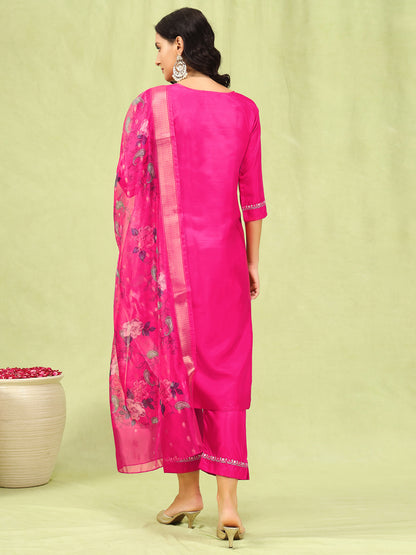 Dhiyona VV Chhaya Women Kurta and Trousers Pant Set Silk Blend